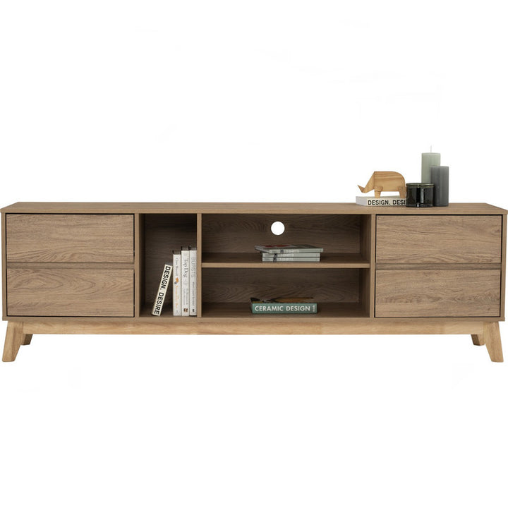 Hirado Entertainment TV Unit with Storage - Natural Wood Finish-Furniture > Living Room > TV Units-Nomica Living