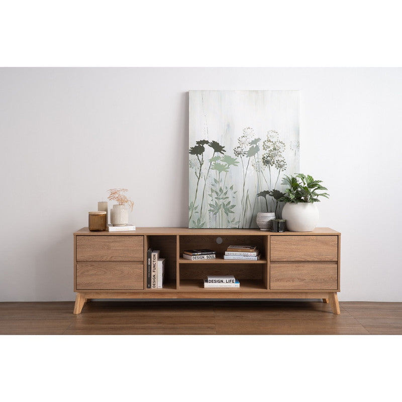 Hirado Entertainment TV Unit with Storage - Natural Wood Finish-Furniture > Living Room > TV Units-Nomica Living