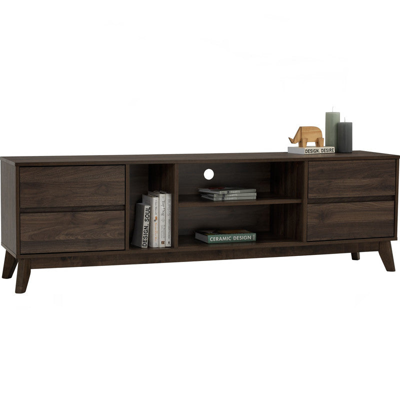 Hirado Entertainment TV Unit with Storage - Cocoa Finish-Furniture > Living Room > TV Units-Nomica Living