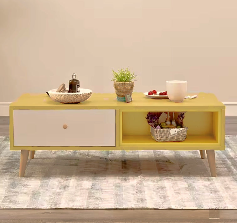 Modern Coffee Table with Drawer & Open Shelf Storage-Furniture > Living Room > Coffee Tables-Nomica Living