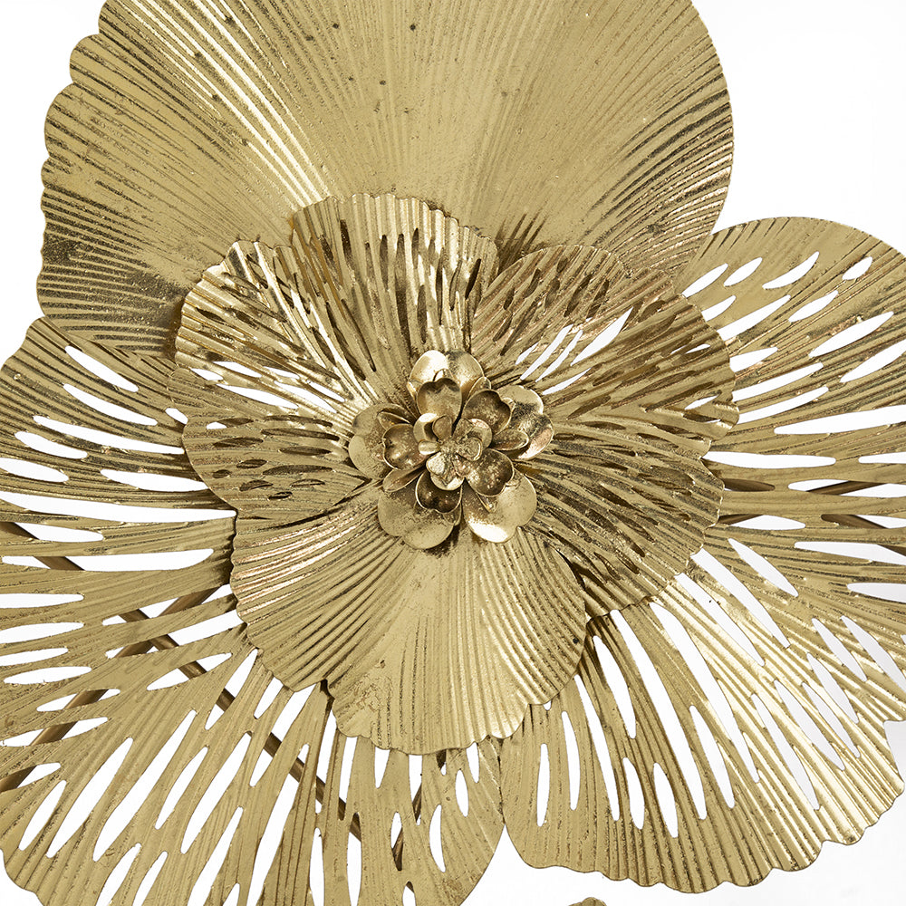 Gold Mirrored Art Deco Console Table with 3D Floral Design-Furniture > Living Room > Side Tables-Nomica Living