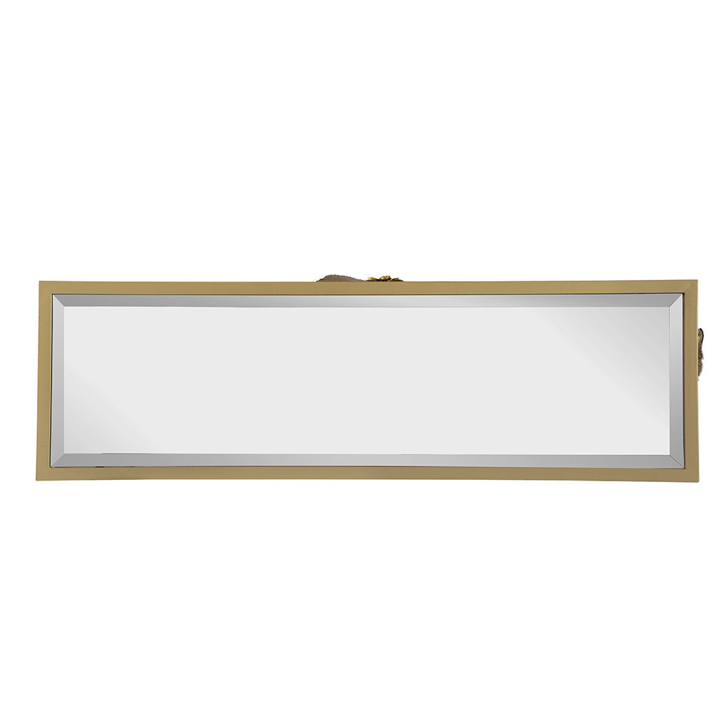 Gold Mirrored Art Deco Console Table with 3D Floral Design-Furniture > Living Room > Side Tables-Nomica Living