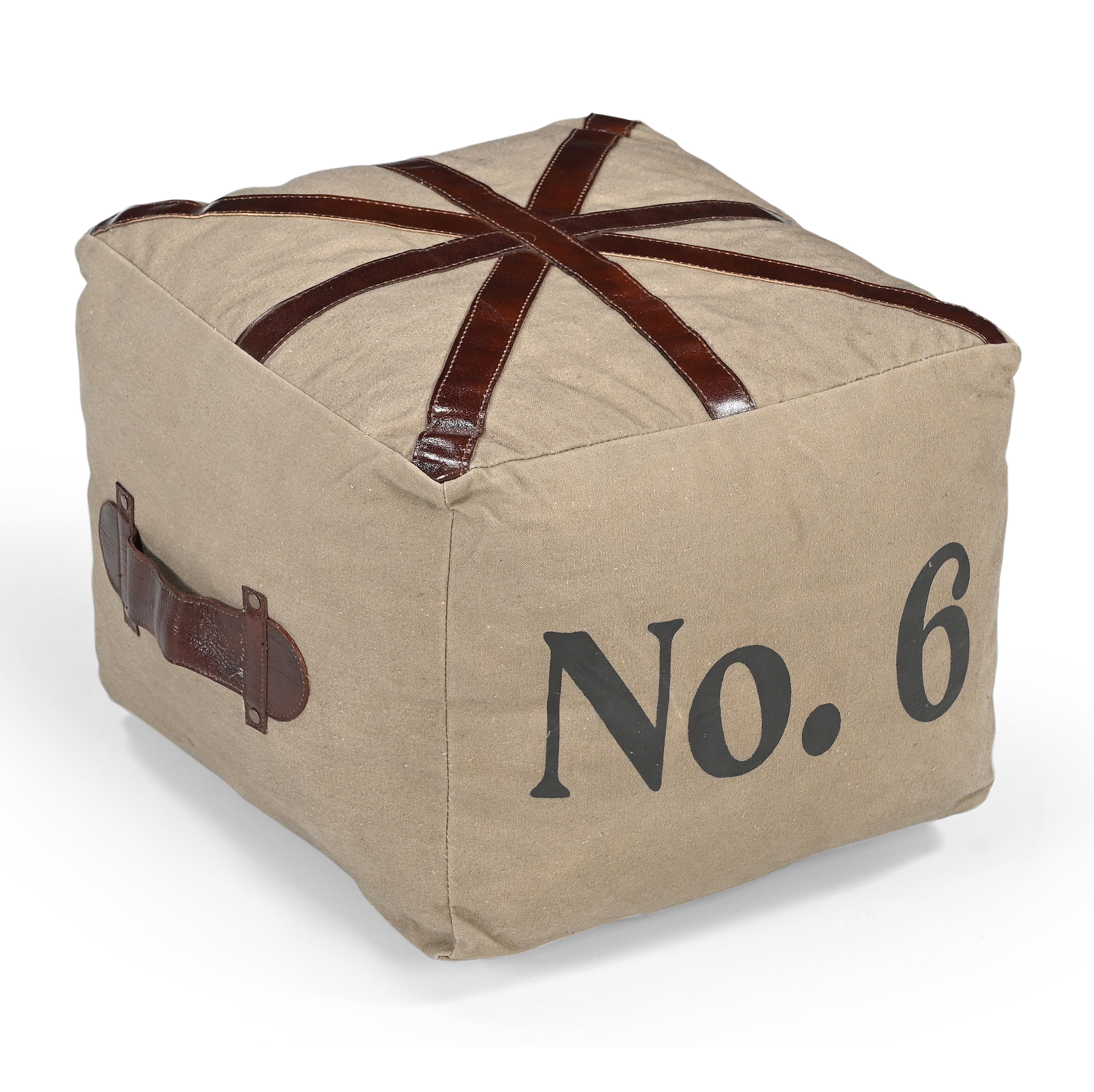 Minimalist Leather Cube Ottoman - Geometric Elegance-Furniture > Living Room > Ottomans & Footstools-Nomica Living