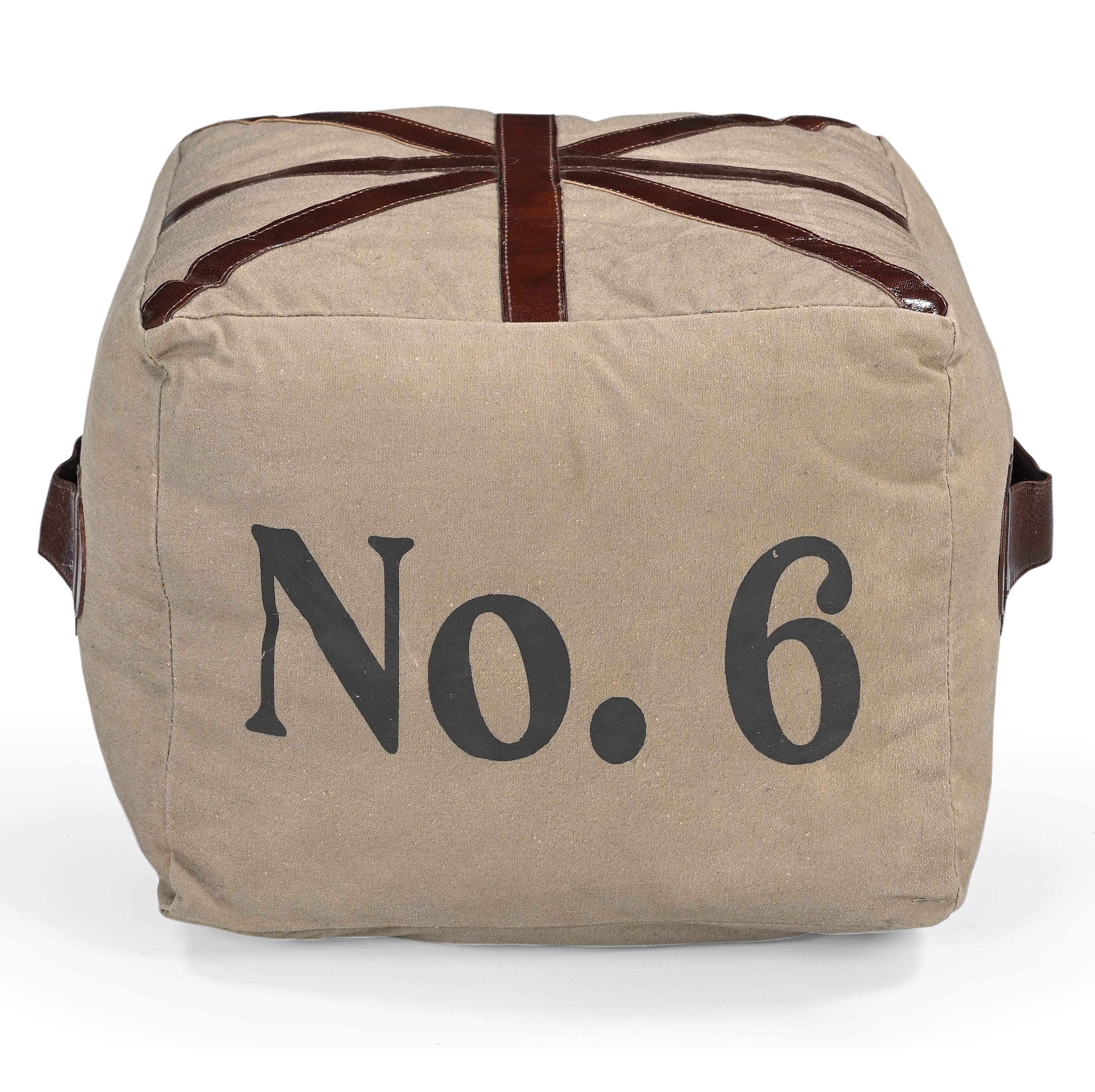 Minimalist Leather Cube Ottoman - Geometric Elegance-Furniture > Living Room > Ottomans & Footstools-Nomica Living