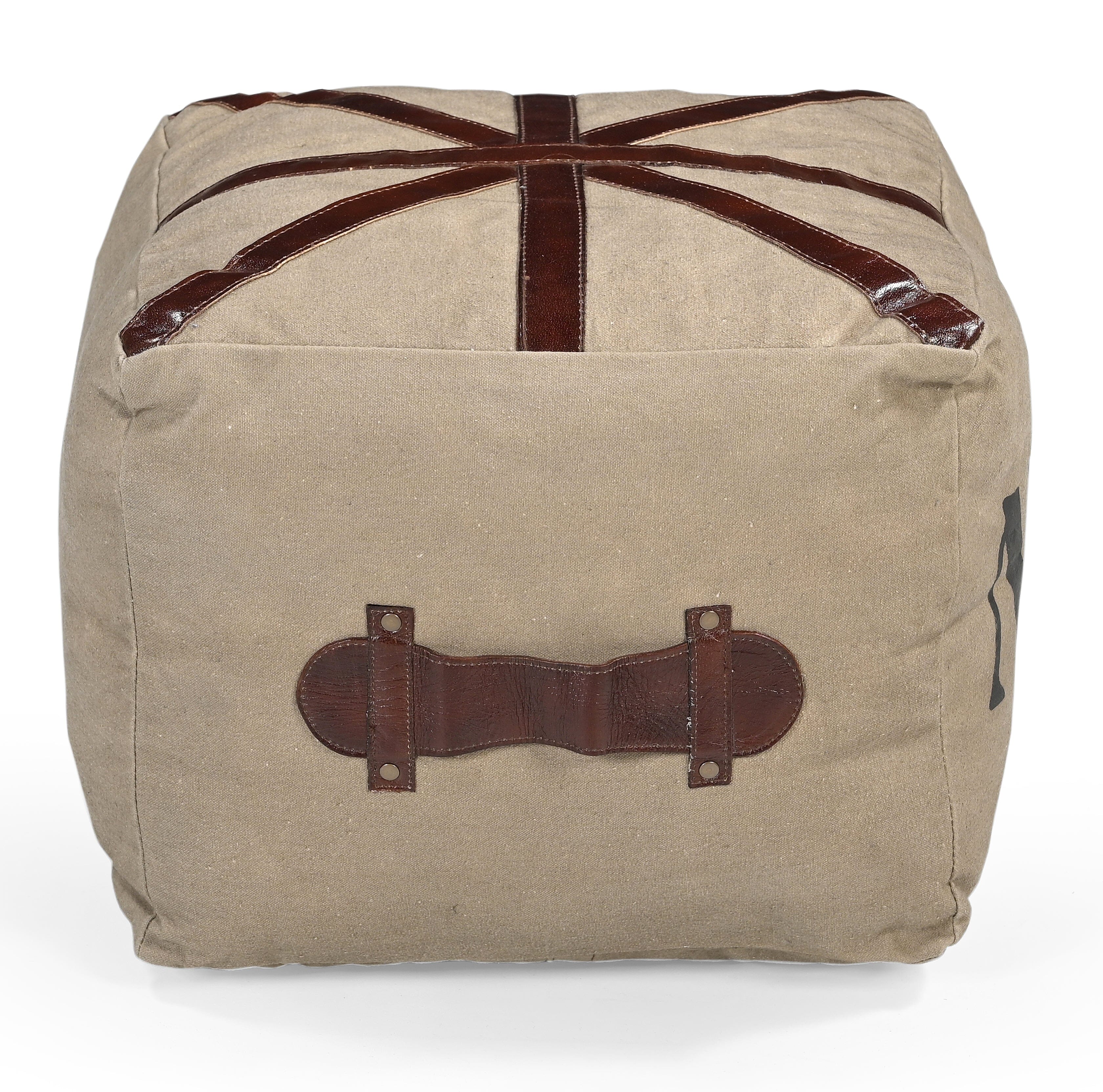 Minimalist Leather Cube Ottoman - Geometric Elegance-Furniture > Living Room > Ottomans & Footstools-Nomica Living