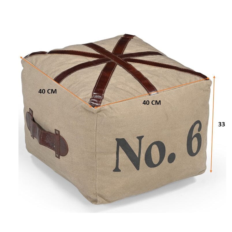 Minimalist Leather Cube Ottoman - Geometric Elegance-Furniture > Living Room > Ottomans & Footstools-Nomica Living