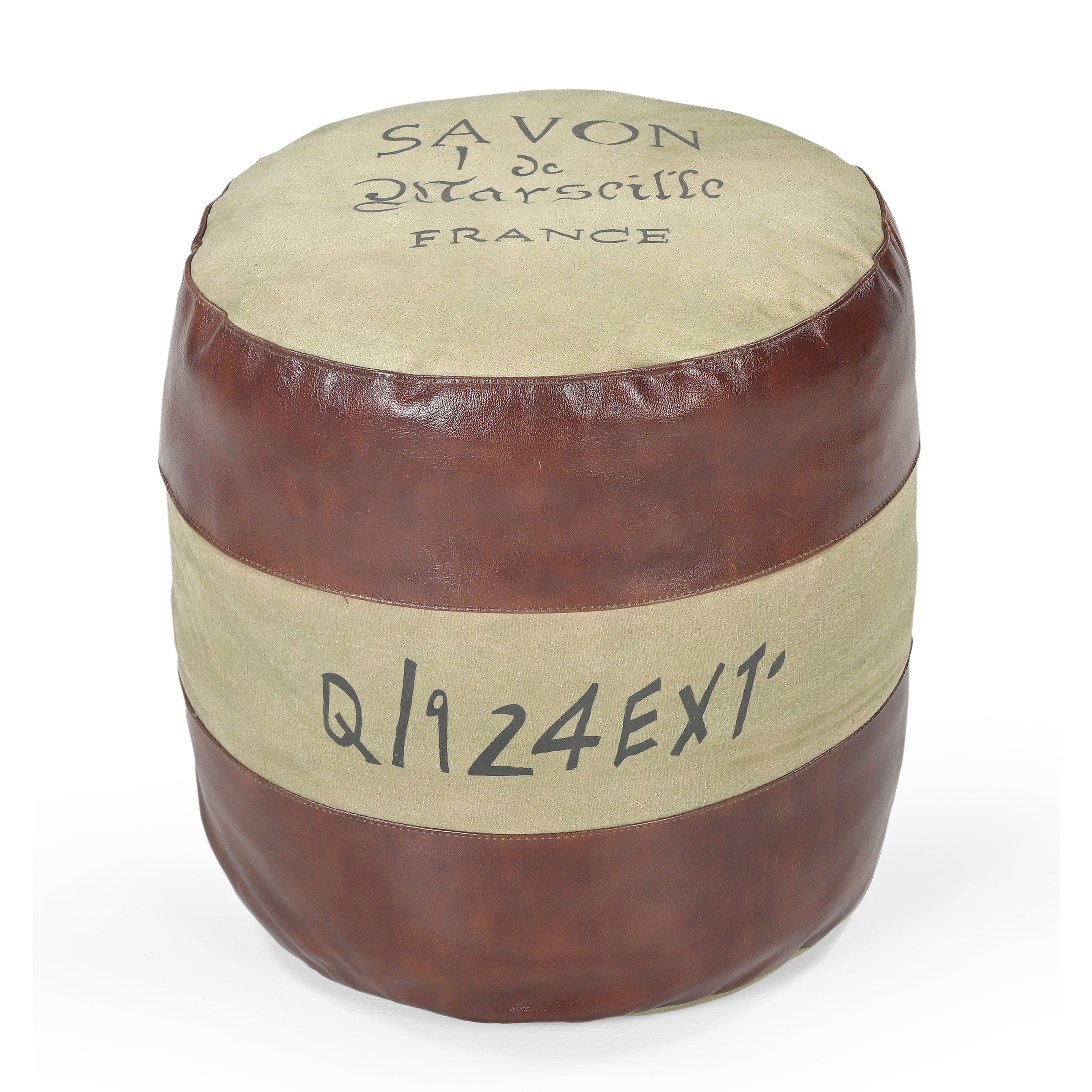 Artisan Round Leather Ottoman - Hand-Crafted Circular Seating-Furniture > Living Room > Ottomans & Footstools-Nomica Living