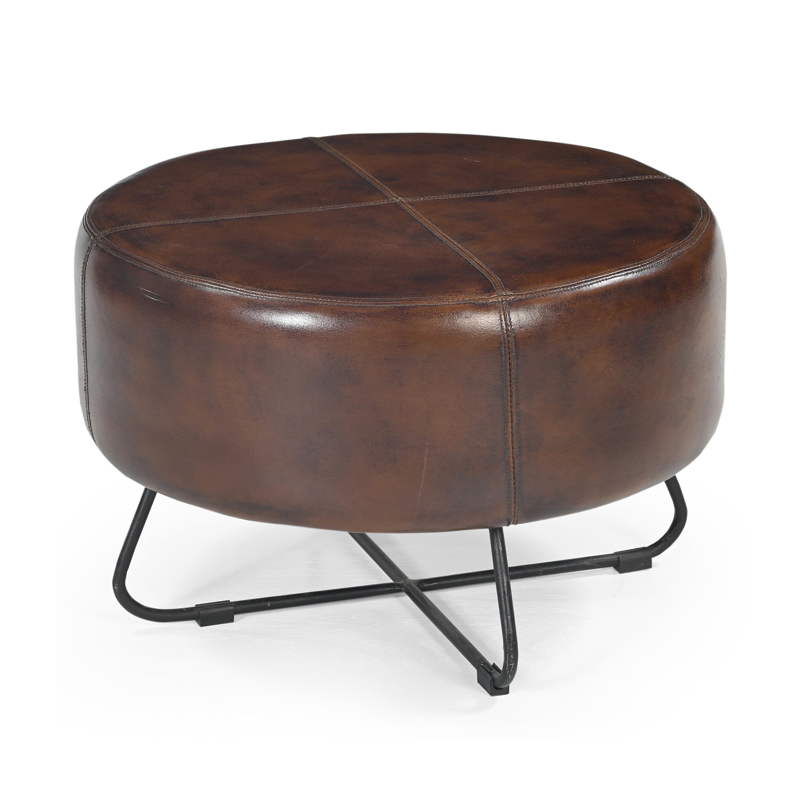 Leather Coffee Table Ottoman - Multifunctional Living Room Furniture-Furniture > Living Room > Ottomans & Footstools-Nomica Living