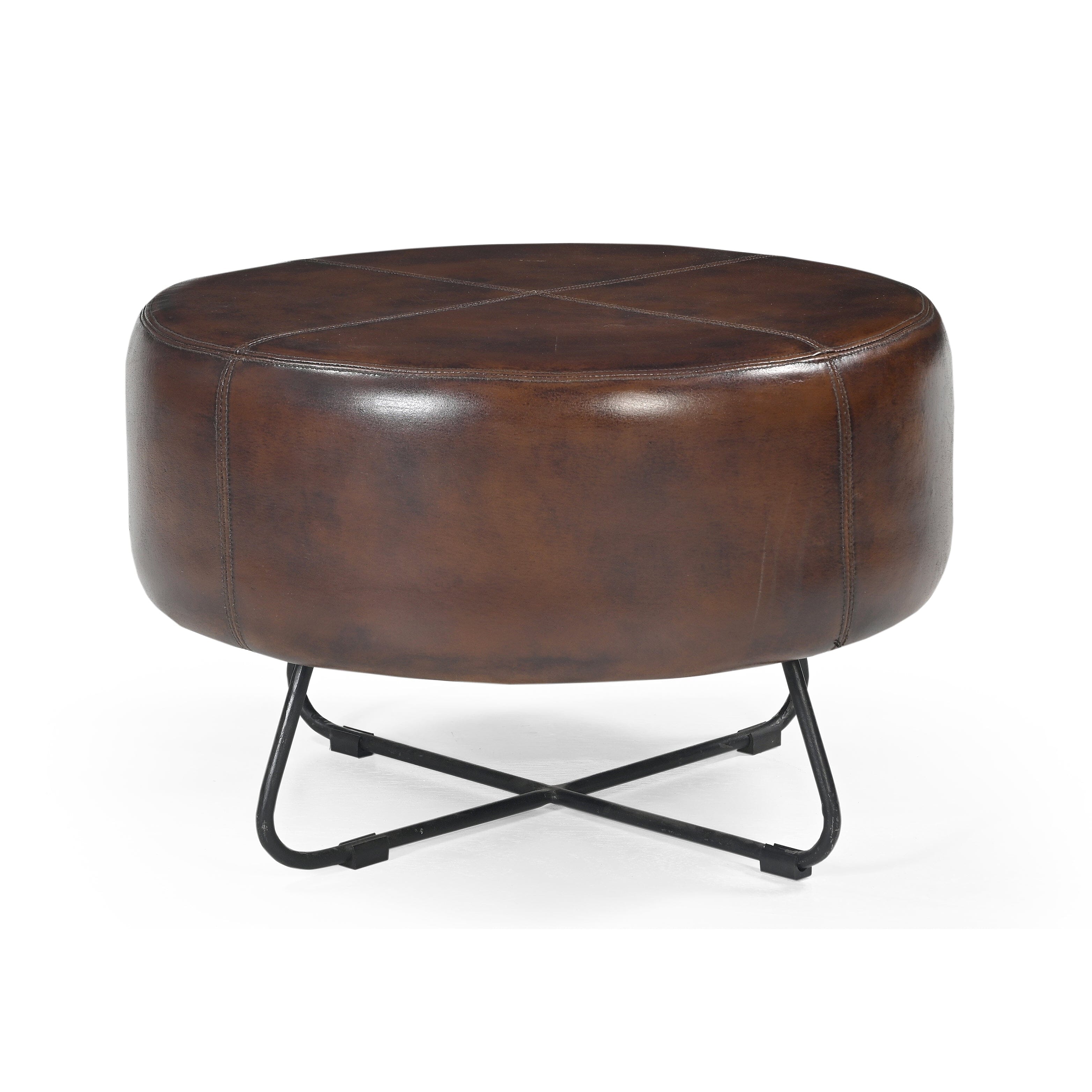 Leather Coffee Table Ottoman - Multifunctional Living Room Furniture-Furniture > Living Room > Ottomans & Footstools-Nomica Living