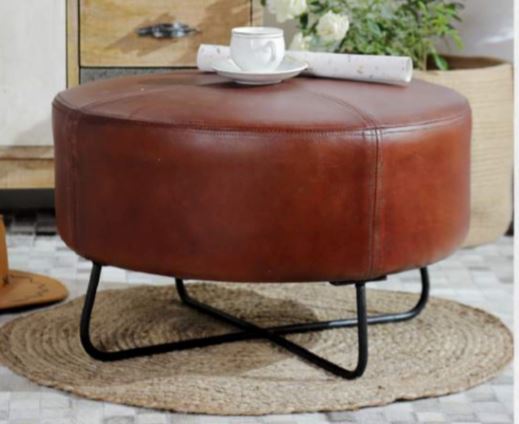 Leather Coffee Table Ottoman - Multifunctional Living Room Furniture-Furniture > Living Room > Ottomans & Footstools-Nomica Living