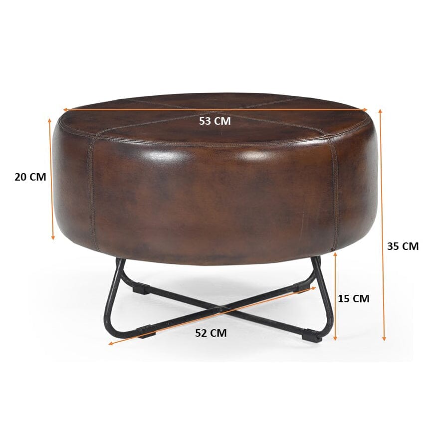 Leather Coffee Table Ottoman - Multifunctional Living Room Furniture-Furniture > Living Room > Ottomans & Footstools-Nomica Living