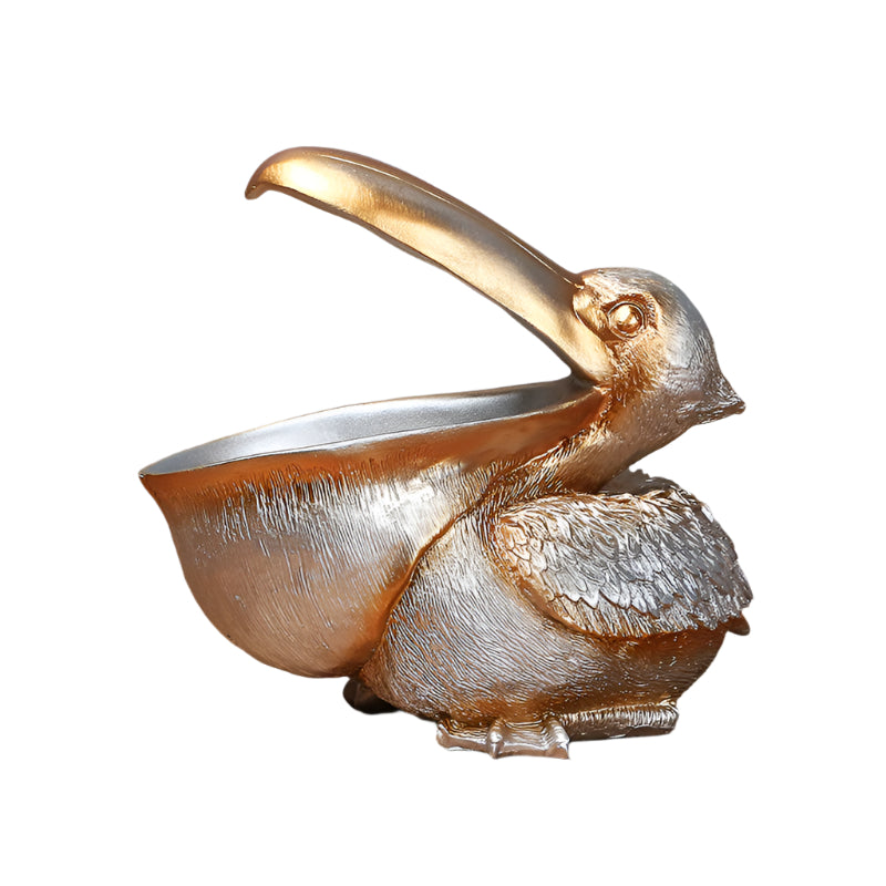 Silver Pelican Resin Decor Bowl