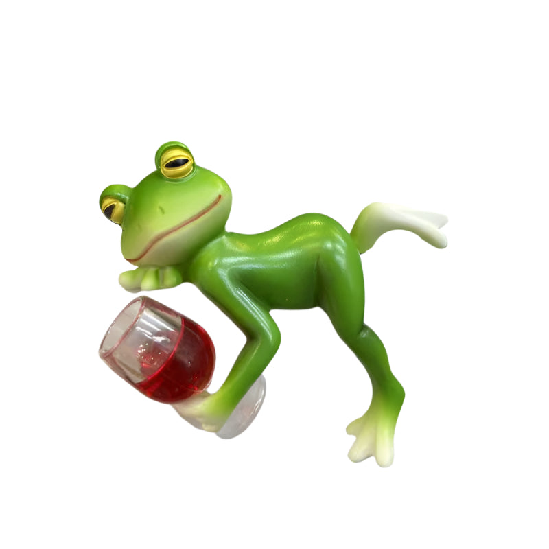 Set of 2 Green Realistic Lying Frog Pot Hangers