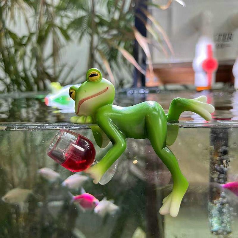 Set of 2 Green Realistic Lying Frog Pot Hangers