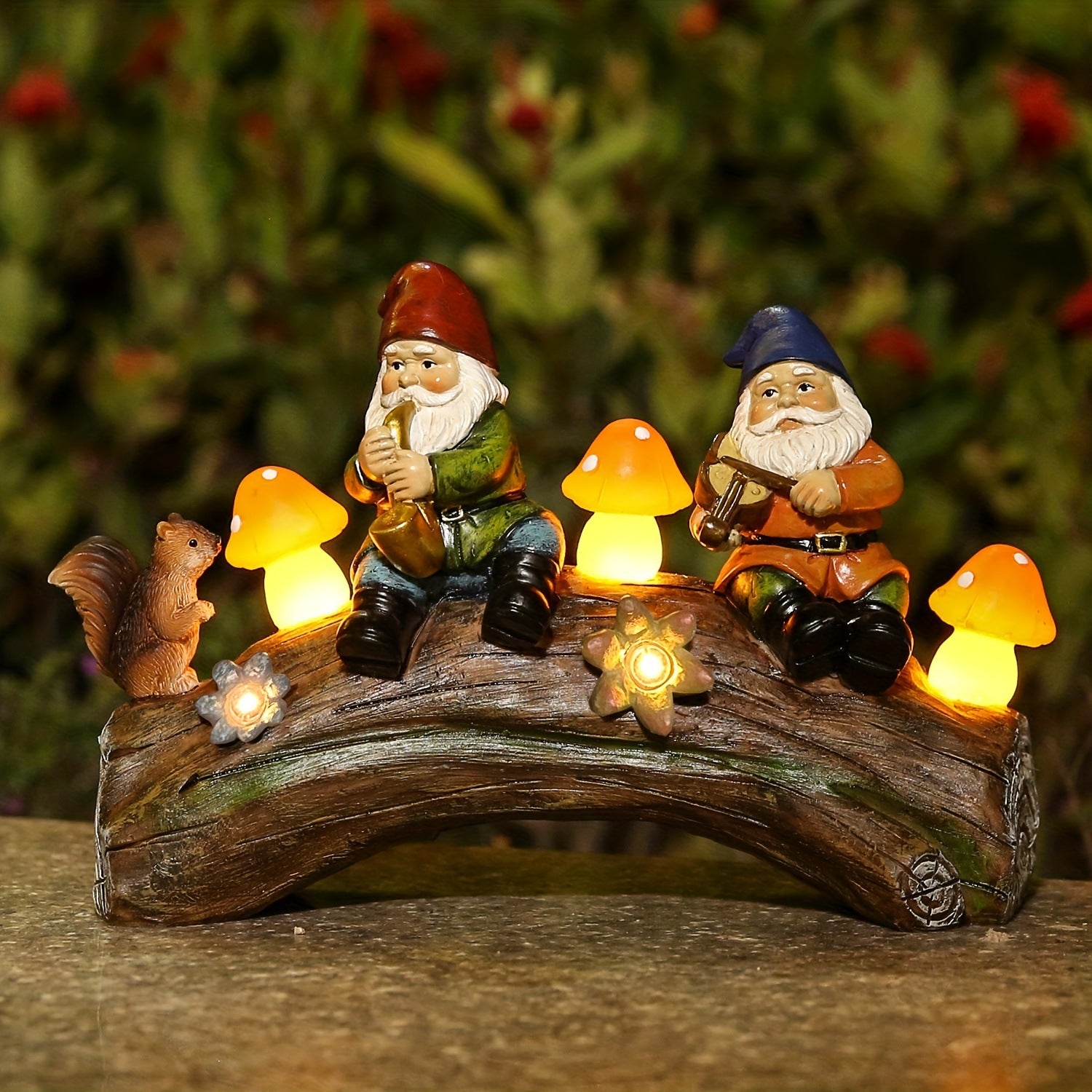 Solar-Powered LED Garden Gnome Statue