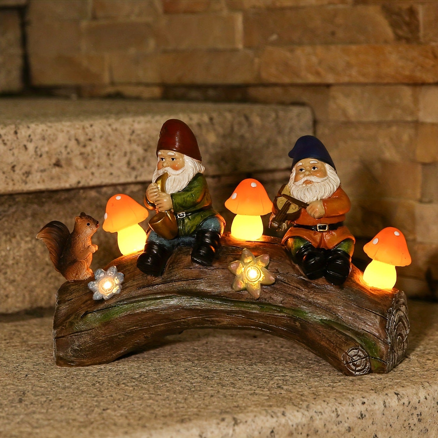 Solar-Powered LED Garden Gnome Statue