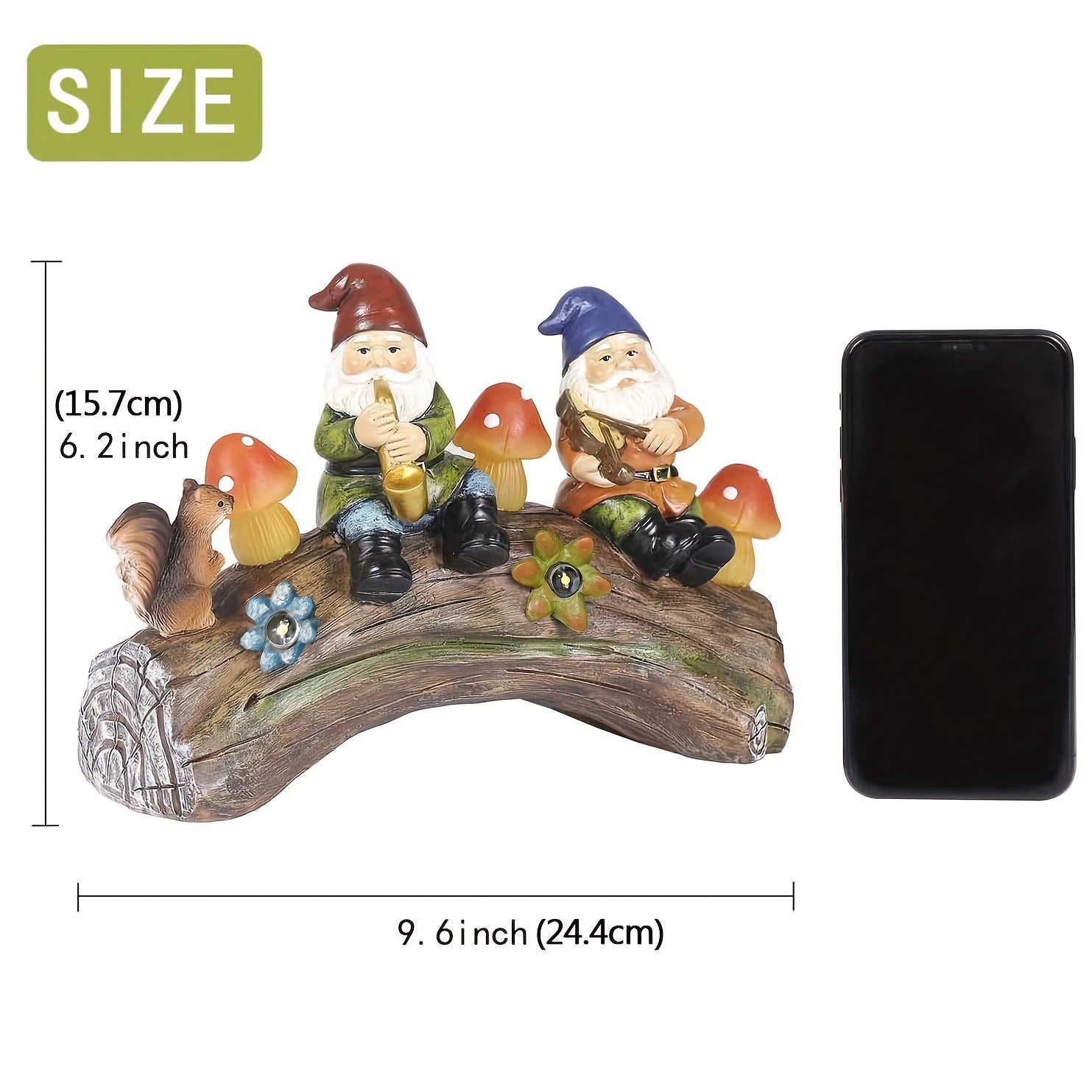 Solar-Powered LED Garden Gnome Statue